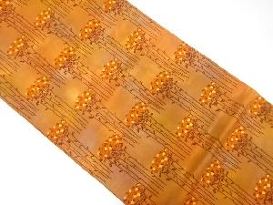 菊模様織り出し袋帯